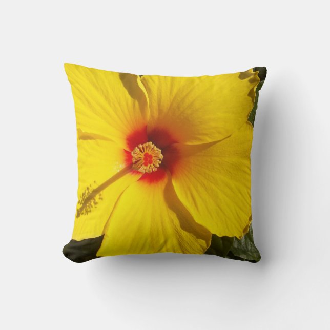 Coussin Fleur d'Hibiscus jaune (Recto)