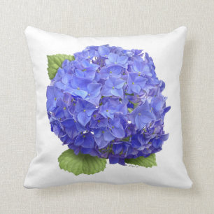 Coussin Fleur d'Hortensia Bleu