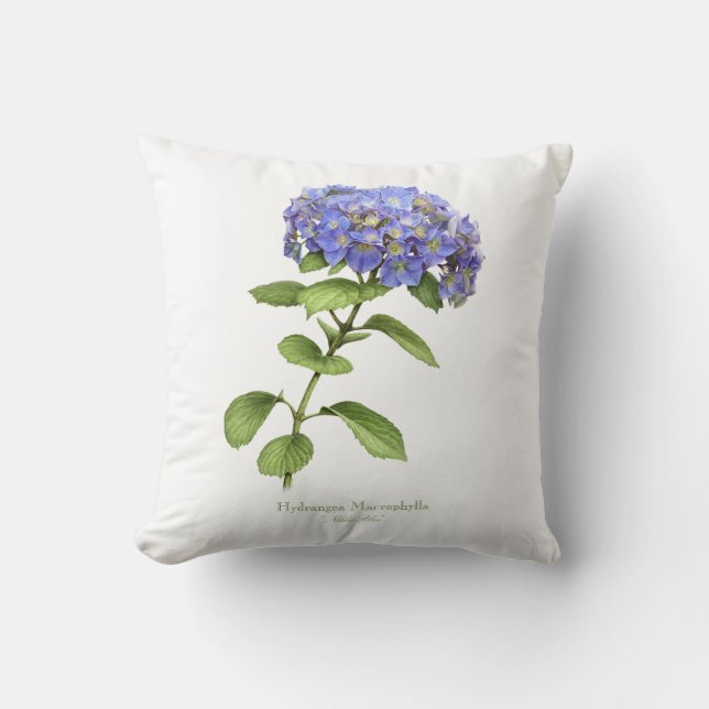 Coussin Fleur d'hortensia bleue (Recto)