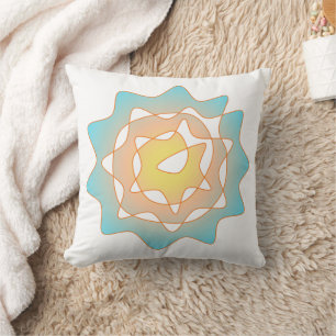 Coussin Fleur d'infini dans Jaune Turquoise Perpetual Art