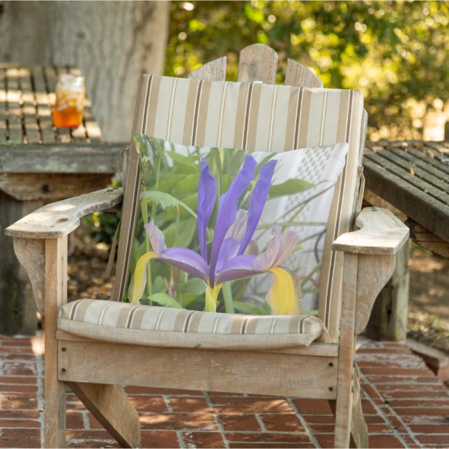 Coussin Fleur d'Iris violet extérieur Jardin Nature Photo (Chaise)
