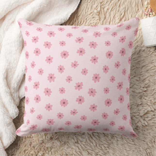 Coussin Fleur Ditsy Féminine Minuscule Rose Printemps Été (Couverture)