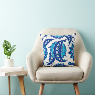 Coussin Fleur d'Iznik Ottoman   Paisley Bleu Turquoise