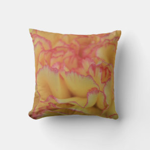 Coussin Fleur d'oeillet rose et jaune coloré