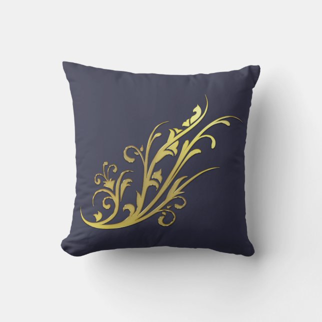Coussin Fleur d'or fausse luxueuse abstraite (Recto)