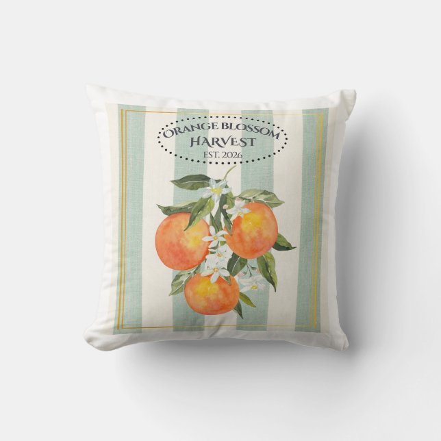 Coussin Fleur d'Oranger - Label Citrus Méditerranéen (Recto)