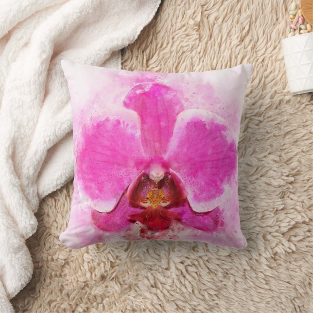 Coussin Fleur d'orchidée aquarelle - rose wb 02 (Couverture)