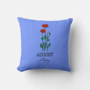 Coussin Fleur du mois de naissance Août Popot