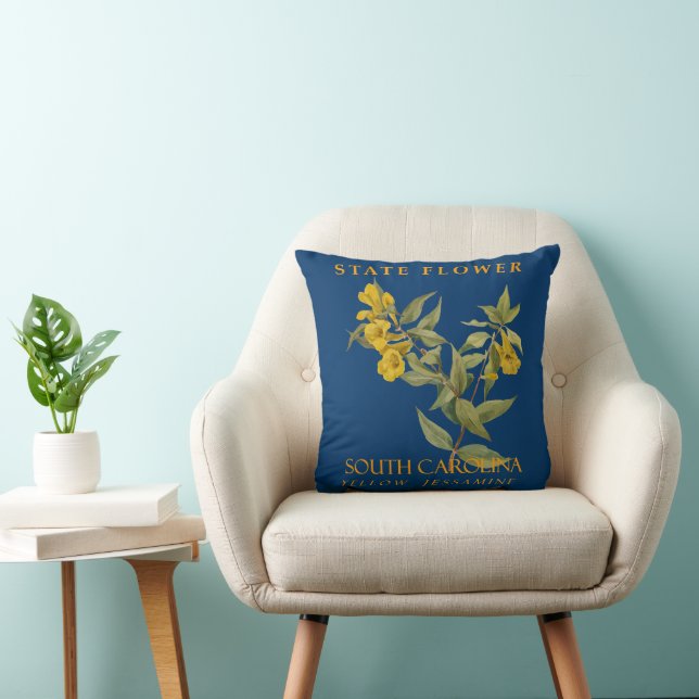 Coussin Fleur du territoire de Caroline du Sud Yellow Jess (Chaise)