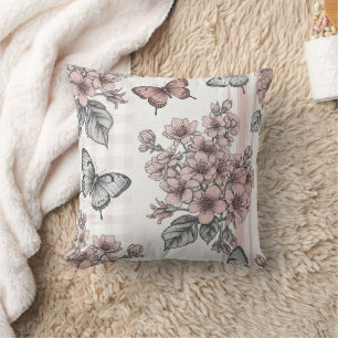 Coussin Fleur Élégante de Papillon (1)