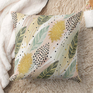 Coussin Fleur élégante et brosse Abstraite sans couture