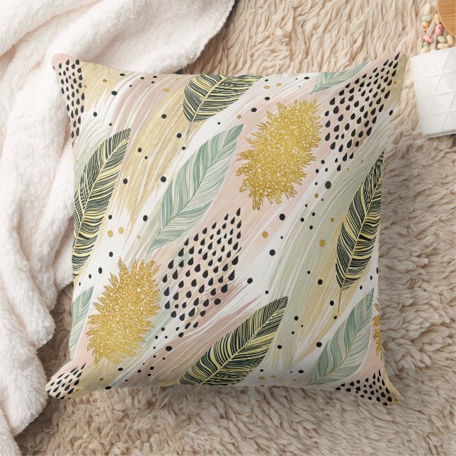 Coussin Fleur élégante et brosse Abstraite sans couture (Couverture)