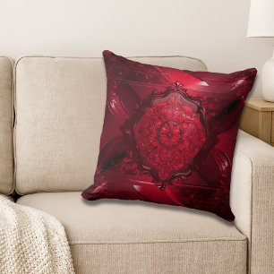 Coussin Fleur Élégante Rouge
