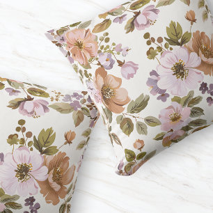 Coussin Fleur esthétique vintage inspirée de florale paste