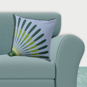 Coussin Fleur étoile éthique bleue et verte quart