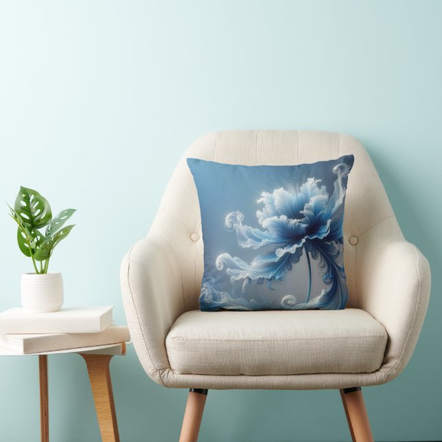 Coussin Fleur Fantastique Bleue Fantaisie (Chaise)