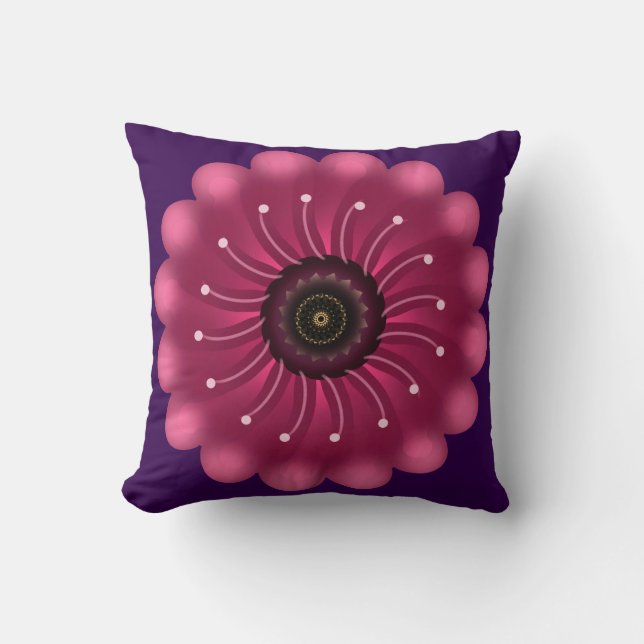 Coussin Fleur Fantastique Rose Luminescente | Fleur Floral (Recto)