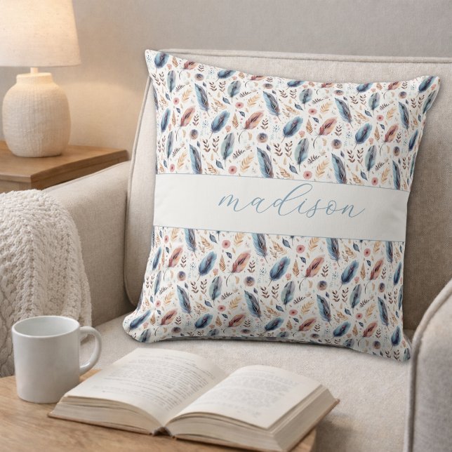 Coussin Fleur floral boho personnalisée (Créateur téléchargé)