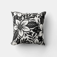 Fleur florale moderne audacieuse noir et blanc