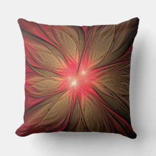 Coussin Fleur fractale de fansy rouge