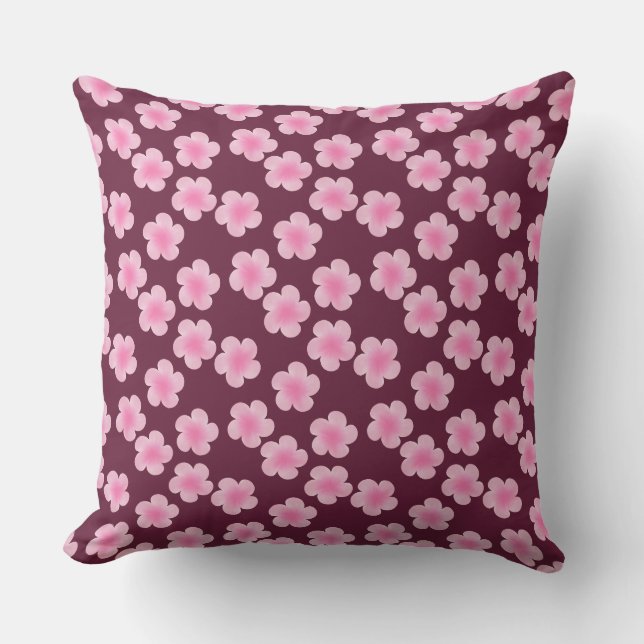 Coussin Fleur Frangipani rose Motif sans couture (Recto)