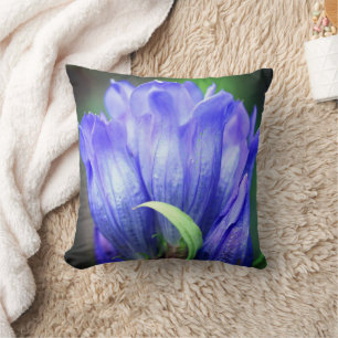 Coussin Fleur Gentienne Bleue
