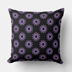 Coussin Fleur Géométrique 01 - Violet de Pâques sur Fond N