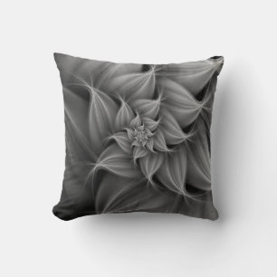 Coussin Fleur Gris Awesome Fractale