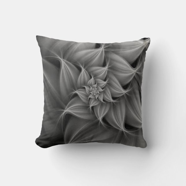 Coussin Fleur Gris Awesome Fractale (Recto)