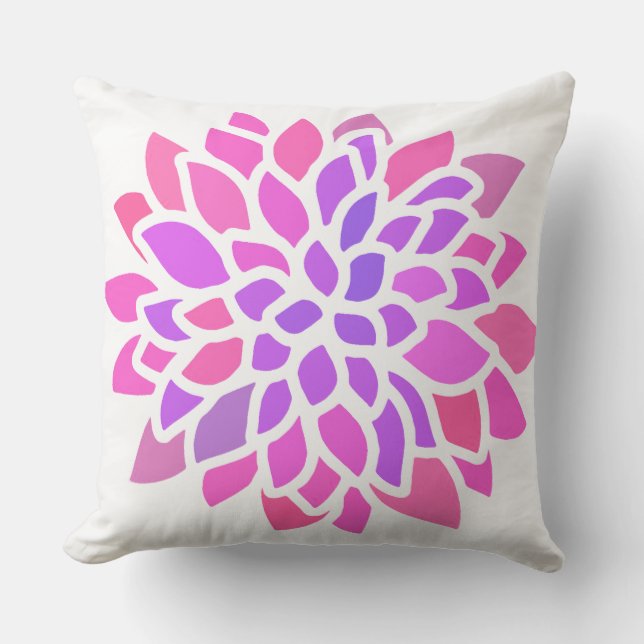 Coussin Fleur Hippie rose Rétro Moderne (Recto)