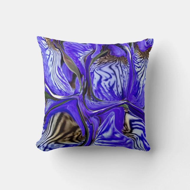 Coussin Fleur Iris Violet (Recto)
