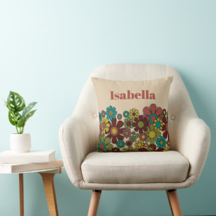 Coussin Fleur Jardin Retro Personnalisé Vintage Floral