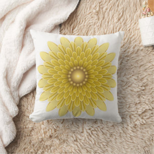 Coussin Fleur Jaune Élégante
