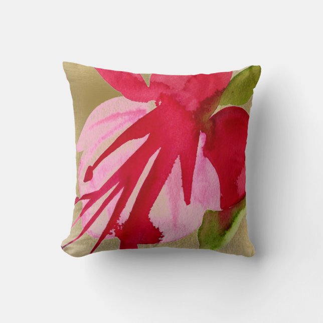 Coussin Fleur lumineuse fuchsia rose de couleur pour (Recto)