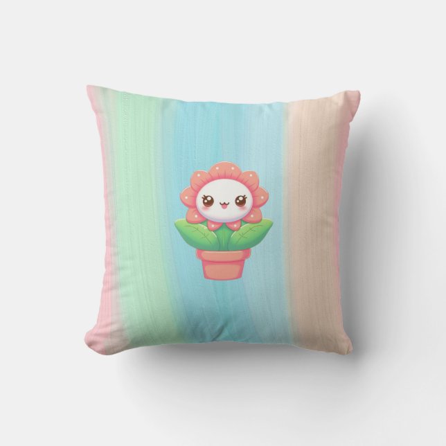 Coussin Fleur mignonne, capricieuse en pot (Recto)