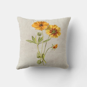 Coussin Fleur minimaliste Jaune