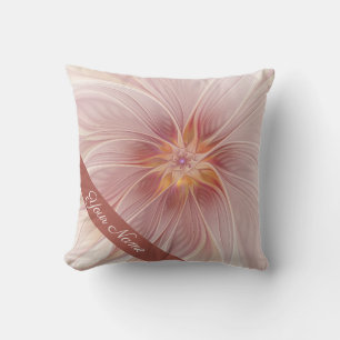 Coussin Fleur Moderne Abstraite Rêve Floral Rose Tendre No