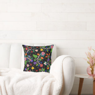 Coussin Fleur native des bois de l'Est noir