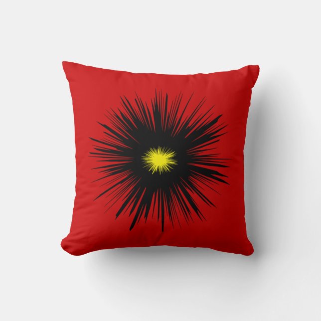 Coussin Fleur noire Abstraite (Recto)