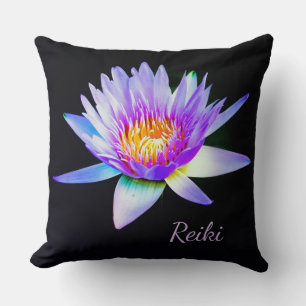 Coussin Fleur noire et pourpre de Reiki Lotus