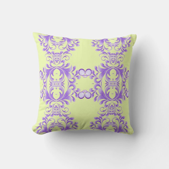 Coussin Fleur océanique : Harmonie violette / Art élégant (Recto)