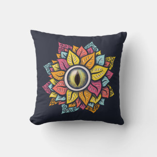 Coussin Fleur oeil Éffrayant psychédélique colorée