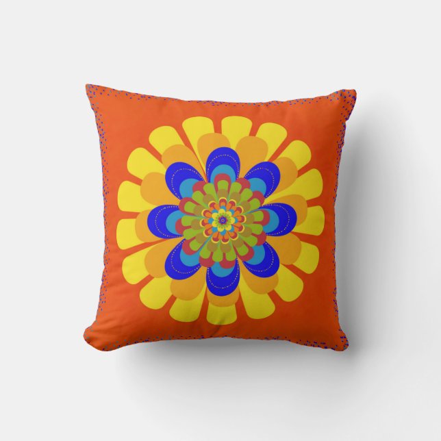 Coussin Fleur Orange (Recto)