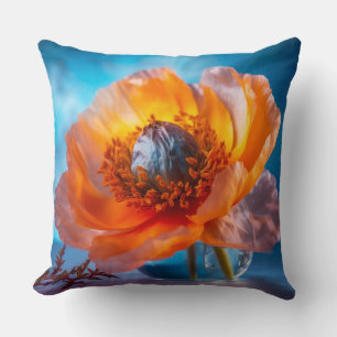Coussin Fleur orange