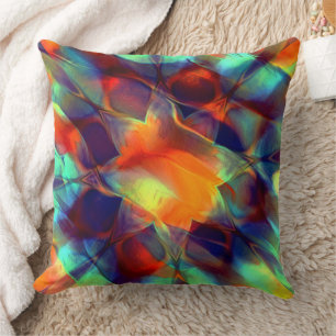 Coussin Fleur orange intense en texture polie numérique
