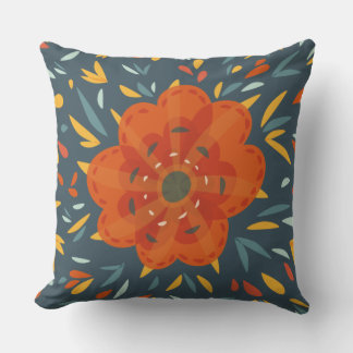 Coussin Fleur orange lunatique décorative