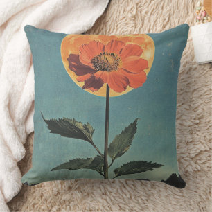 Coussin Fleur orange Lune - Charme Boho Vintage (2)