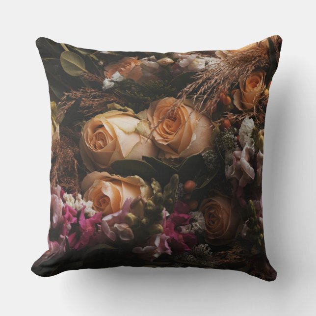 Coussin Fleur orange vintage foncé (Recto)