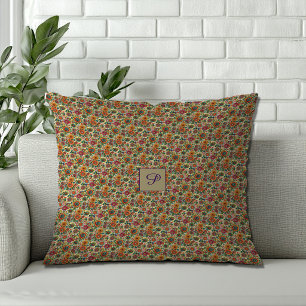 Coussin Fleur orange violet cottagecore Nom du motif