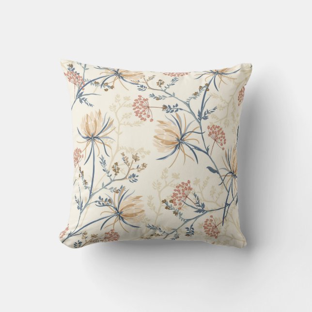 Coussin Fleur Orientale - Motif Floral sans couture (Recto)